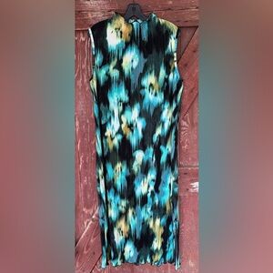 Future Collective Gabriella Karefa-Johnson Watercolor Plisse Crinkle Pleat Midi